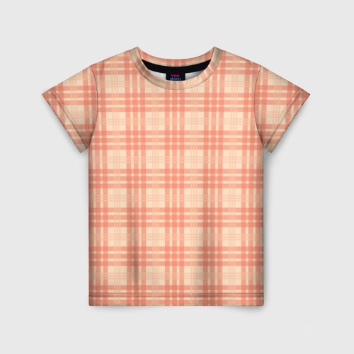 Детская футболка 3D с принтом Шотландский персиковый, вид спереди #2