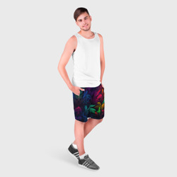 Мужские шорты 3D Яркие   абстрактные листья  - фото 2
