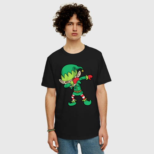 Мужская футболка хлопок Oversize Grinch who stole Christmas - dab, цвет черный - фото 3