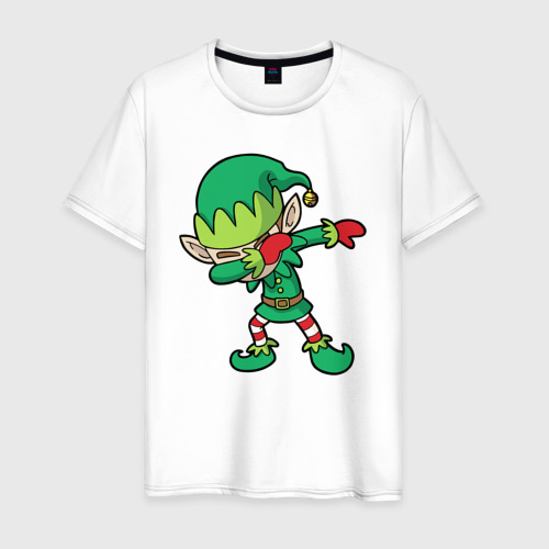 Мужская футболка из хлопка с принтом Grinch who stole Christmas - dab, вид спереди №1