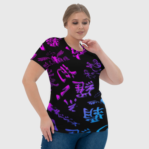 Женская футболка 3D с принтом Tokyos Revenge neon logo, фото #4