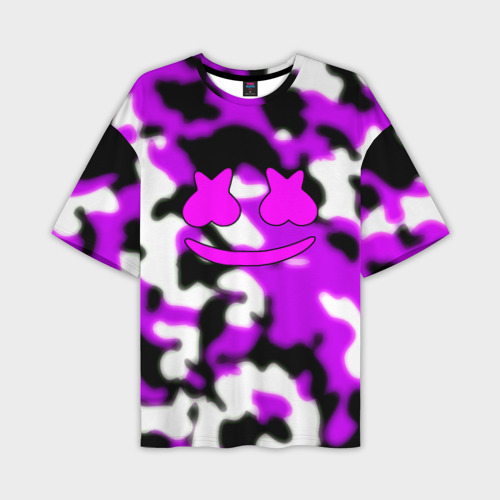 Мужская футболка oversize 3D Marshmello camo, цвет 3D печать