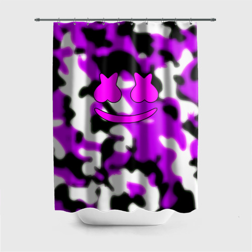 Штора 3D для ванной Marshmello camo