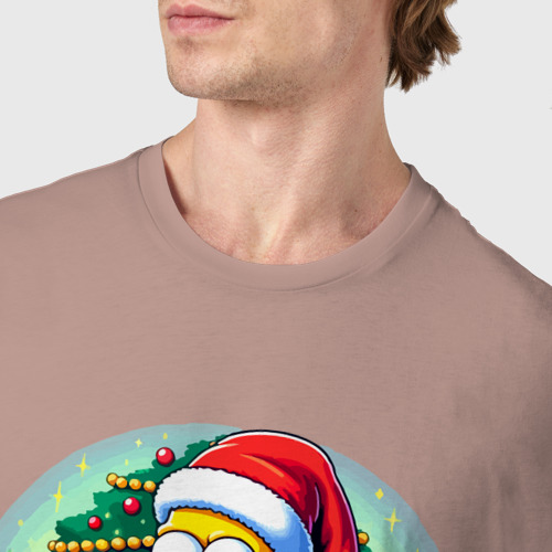 Мужская футболка хлопок с принтом Santa Simpson - ai art, фото #4