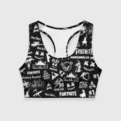 Женский спортивный топ 3D Fortnite alllogo black