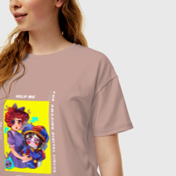 Женская футболка хлопок Oversize Помни Рагата и Джакс Удивительный цифровой цирк - фото 2
