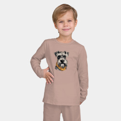 Детская пижама с лонгсливом хлопок Шнауцер с шейным платком - фото 2