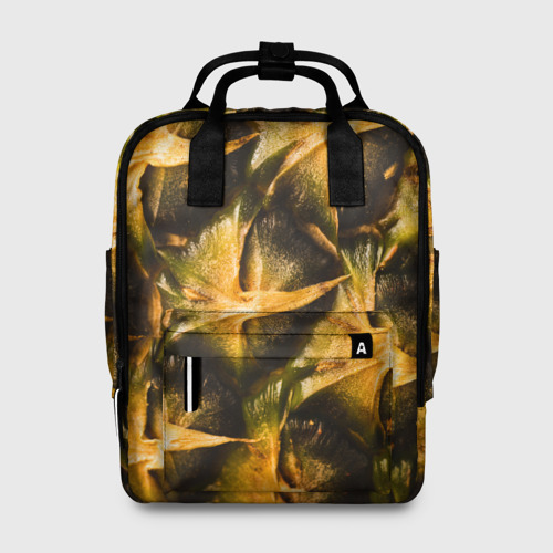 Женский рюкзак 3D с принтом Ананасовый, вид спереди #2