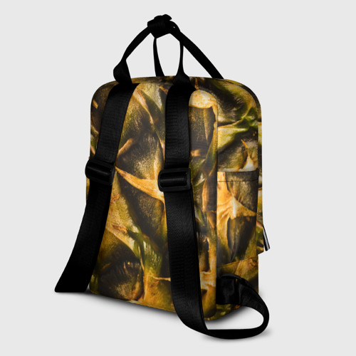 Женский рюкзак 3D с принтом Ананасовый, вид сзади #1
