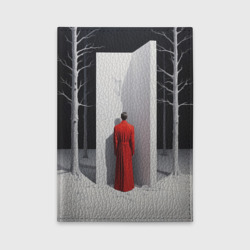 Обложка для автодокументов Мужчина в красном пальто 