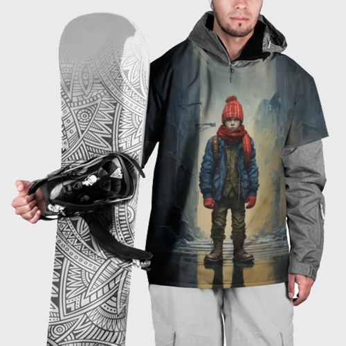 Накидка на куртку 3D Юный хулиган в тяжелых ботинках, цвет 3D печать