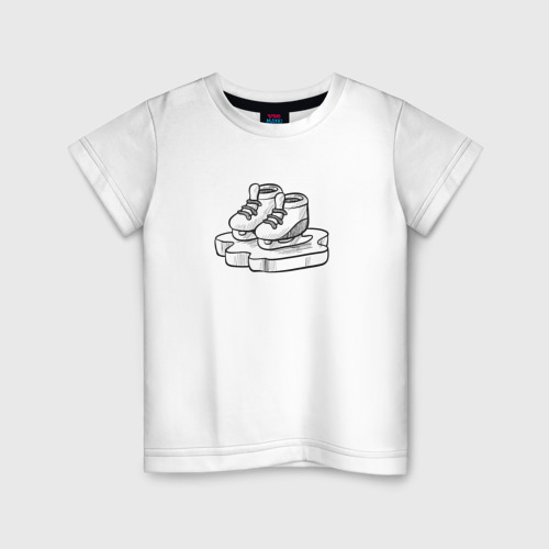 Детская футболка из хлопка с принтом Конечки, вид спереди №1