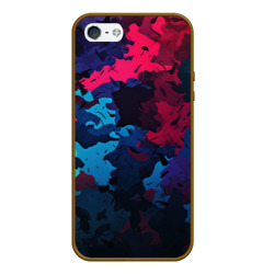 Чехол для iPhone 5/5S матовый Хаотичный яркий камуфляж