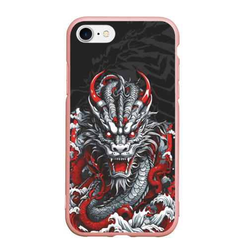 Чехол для iPhone 7/8 матовый с принтом Дракон-демон, вид спереди #2