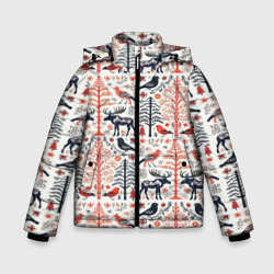 Зимняя куртка для мальчиков 3D Лесной орнамент