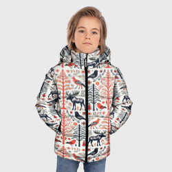 Зимняя куртка для мальчиков 3D Лесной орнамент - фото 2