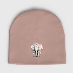 Детская шапка демисезонная Слон в геометрическом стиле 