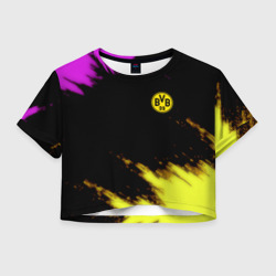 Женская футболка Crop-top 3D Borussia Dortmund sport