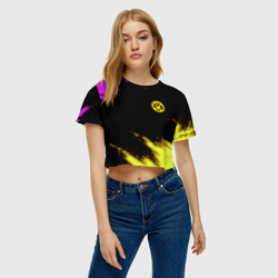 Женская футболка Crop-top 3D Borussia Dortmund sport - фото 2