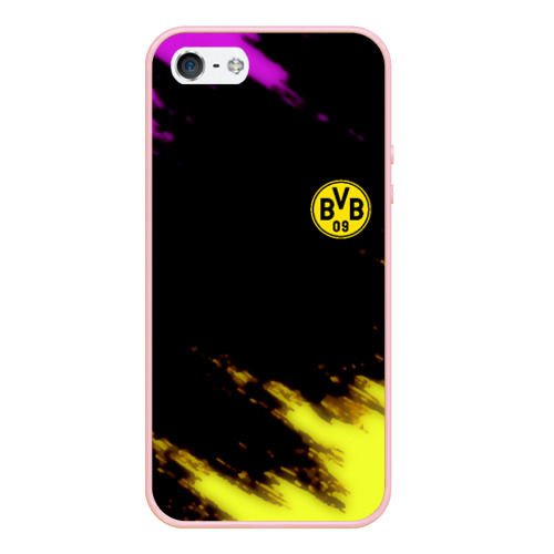Чехол для iPhone 5/5S матовый Borussia Dortmund sport, цвет светло-розовый