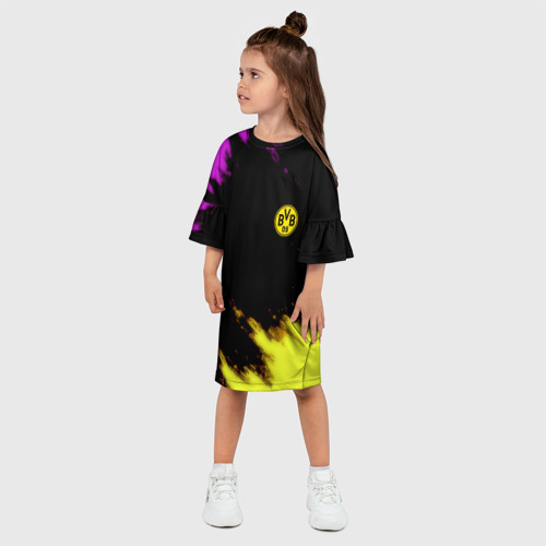 Детское платье 3D с принтом Borussia Dortmund sport, фото на моделе #1