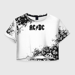 Женская футболка Crop-top 3D AC DC anarchy rock