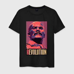 Lenin revolution – Мужская футболка хлопок с принтом купить со скидкой в -20%