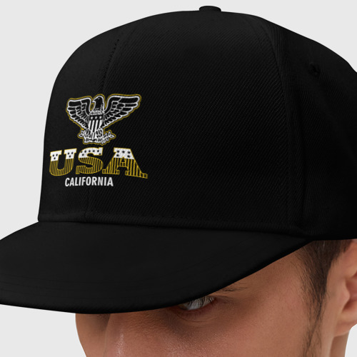 Кепка снепбек с прямым козырьком USA - California eagle для пацанов