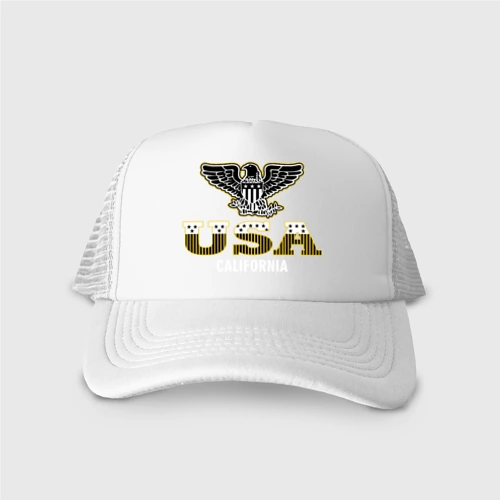 Кепка тракер с сеткой USA - California eagle для пацанов
