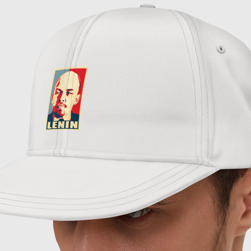 Кепка снепбек с прямым козырьком Владимир Ильич  Ленин, цвет белый