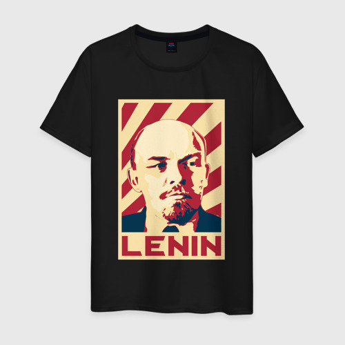Мужская футболка хлопок с принтом Vladimir Lenin, вид спереди #2