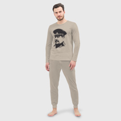 Мужская пижама с лонгсливом хлопок Сталин в фуражке - фото 2