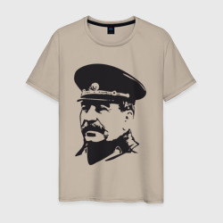 Сталин в фуражке – Мужская футболка хлопок с принтом купить со скидкой в -20%