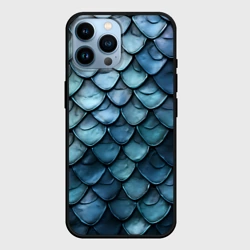 Чехол для iPhone 14 Pro Max Шкура голубого дракона