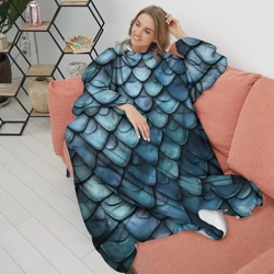 Плед с рукавами Шкура голубого дракона - фото 2