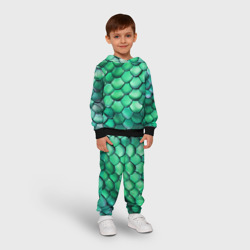 Детский костюм с толстовкой 3D Шкура зеленого дракона - фото 2