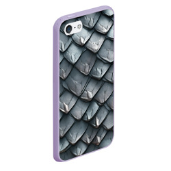 Чехол для iPhone 5/5S матовый Шкура серебряного дракона - фото 2