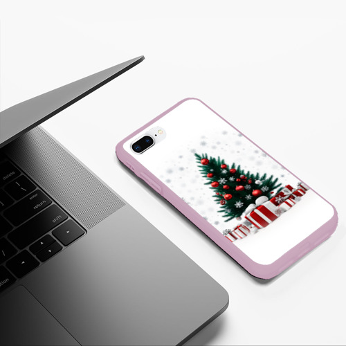 Чехол для iPhone 7Plus/8 Plus матовый с принтом Рождественская ель, фото #5