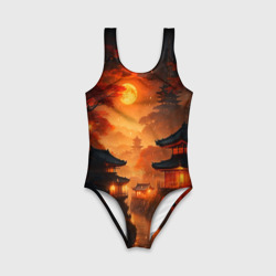 Детский купальник 3D Мрачная япония - пейзаж - фото 2