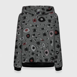 Женская толстовка 3D Серый цвет: глазики-косоглазики
