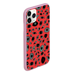 Чехол для iPhone 11 Pro Max матовый Розовый цвет: глазики-косоглазики - фото 2