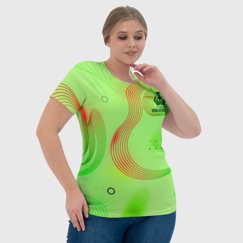 Женская футболка 3D с принтом Радио Новая Песня с молнией, фото #4