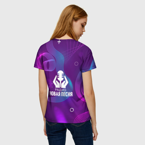 Женская футболка 3D с принтом Радио Новая Песня c молнией, вид сзади #2