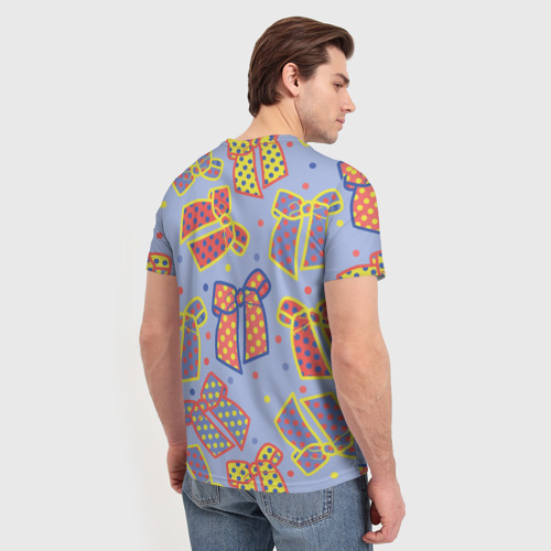 Мужская футболка 3D Узор с яркими разноцветными бантами в горошек, цвет 3D печать - фото 4