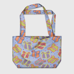 Пляжная сумка 3D Узор с яркими разноцветными бантами в горошек