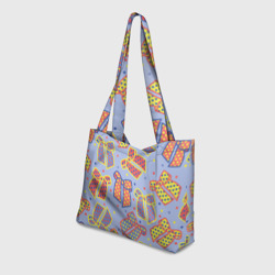 Пляжная сумка 3D Узор с яркими разноцветными бантами в горошек - фото 2