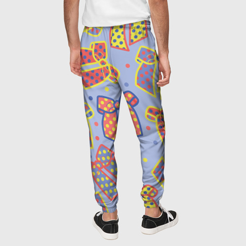 Мужские брюки 3D Узор с яркими разноцветными бантами в горошек, цвет 3D печать - фото 5