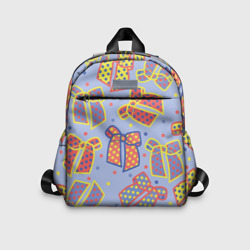 Детский рюкзак 3D Узор с яркими разноцветными бантами в горошек
