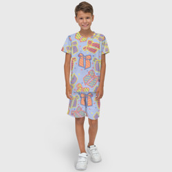 Детский костюм с шортами 3D Узор с яркими разноцветными бантами в горошек - фото 2
