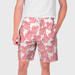 Мужские шорты 3D Узор с розовыми бантами в горошек